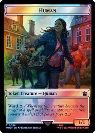 Human (0038) // Food (0059) Double-Sided Token (Surge Foil) (WHO-38 // 59) - Universes Beyond: Doctor Who Foil