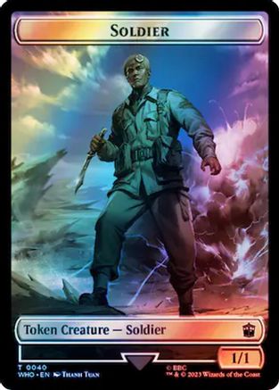 Soldier // Beast Double-Sided Token (Surge Foil) (WHO-40 // 49) - Universes Beyond: Doctor Who Foil
