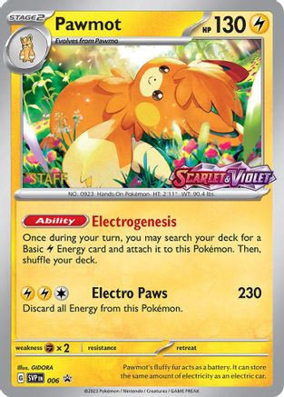 Pawmot (Prerelease) [Staff] 006  - Holofoil - Promo
