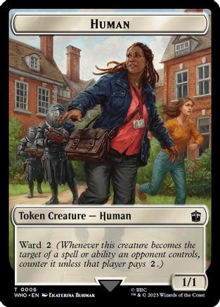 Human (0006) // Clue (0022) Double-Sided Token (WHO-6 // 22) - Universes Beyond: Doctor Who Foil