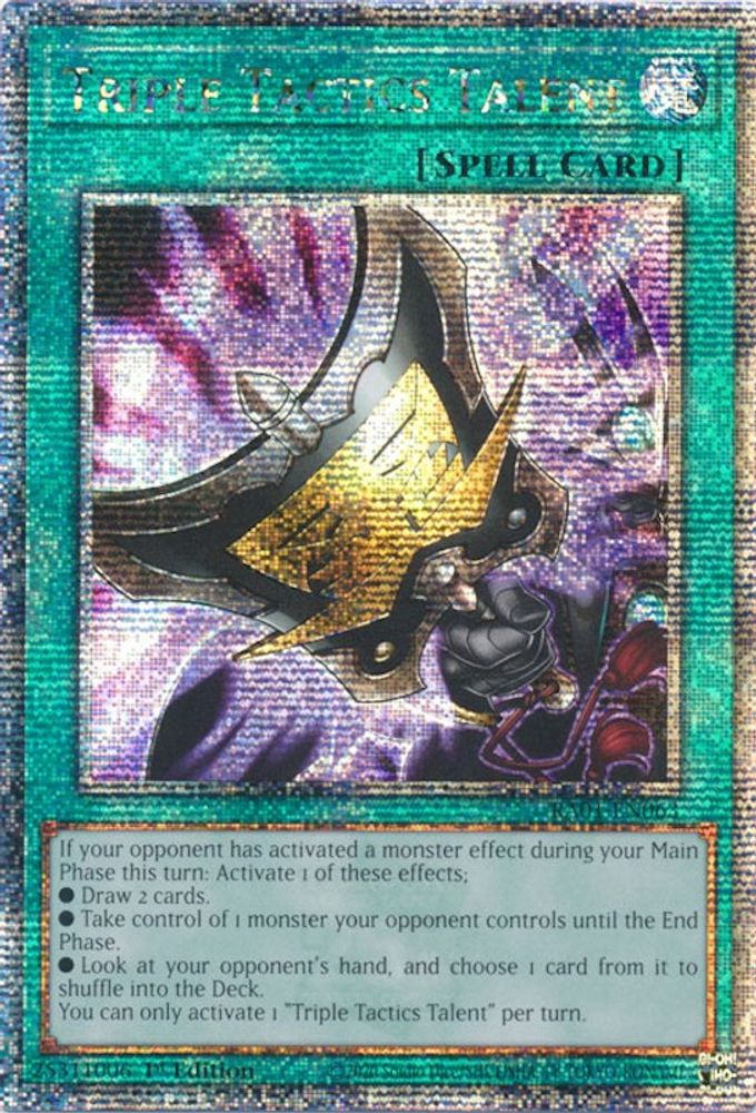 Triple Tactics Talent (Quarter Century Secret Rare) (RA01-EN063) - Quarter Century Secret Rare