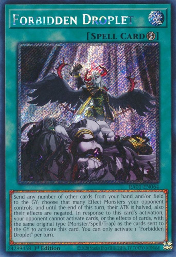 Forbidden Droplet (Platinum Secret Rare) (RA01-EN064) - Platinum Secret Rare