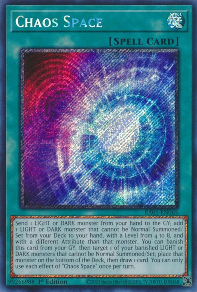 Chaos Space (Platinum Secret Rare) (RA01-EN065) - Platinum Secret Rare