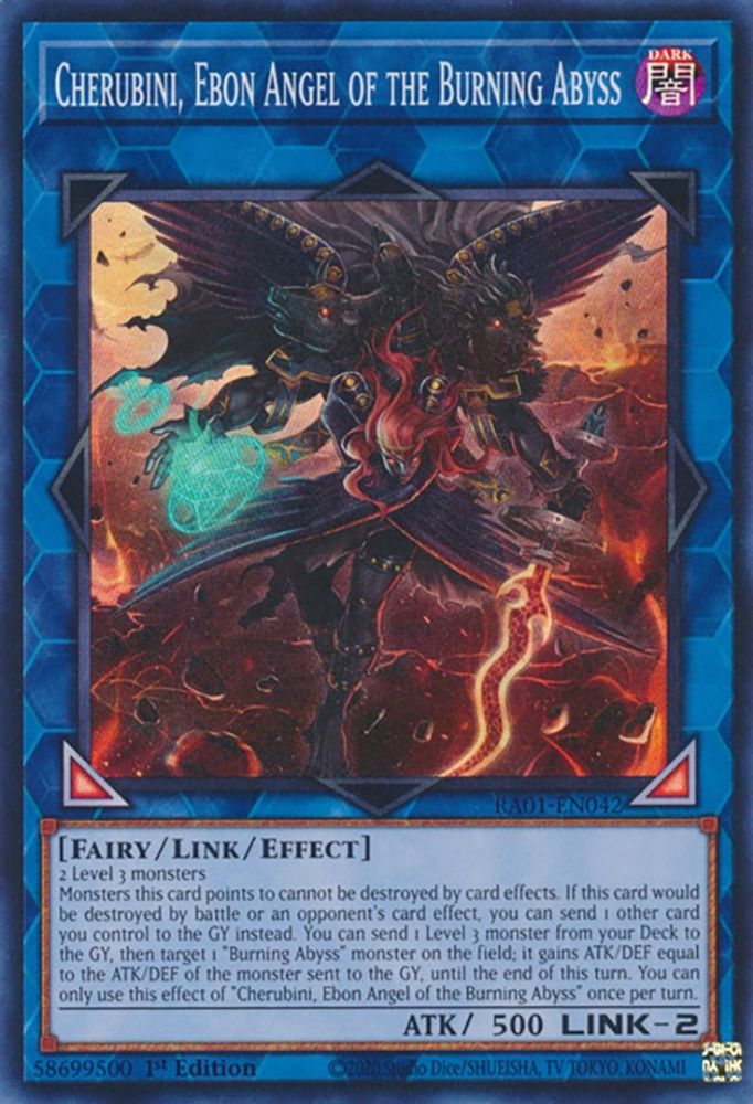 Cherubini, Ebon Angel of the Burning Abyss (RA01-EN042) - Super Rare