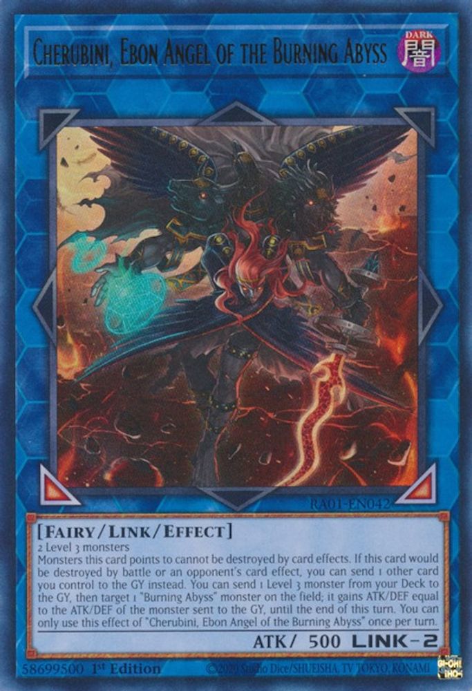 Cherubini, Ebon Angel of the Burning Abyss (UR) (RA01-EN042) - Ultra Rare