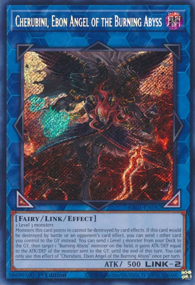 Cherubini, Ebon Angel of the Burning Abyss (Secret Rare) (RA01-EN042) - Secret Rare