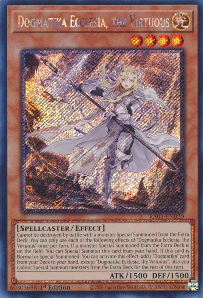 Dogmatika Ecclesia, the Virtuous (Platinum Secret Rare) (RA01-EN020) - Platinum Secret Rare