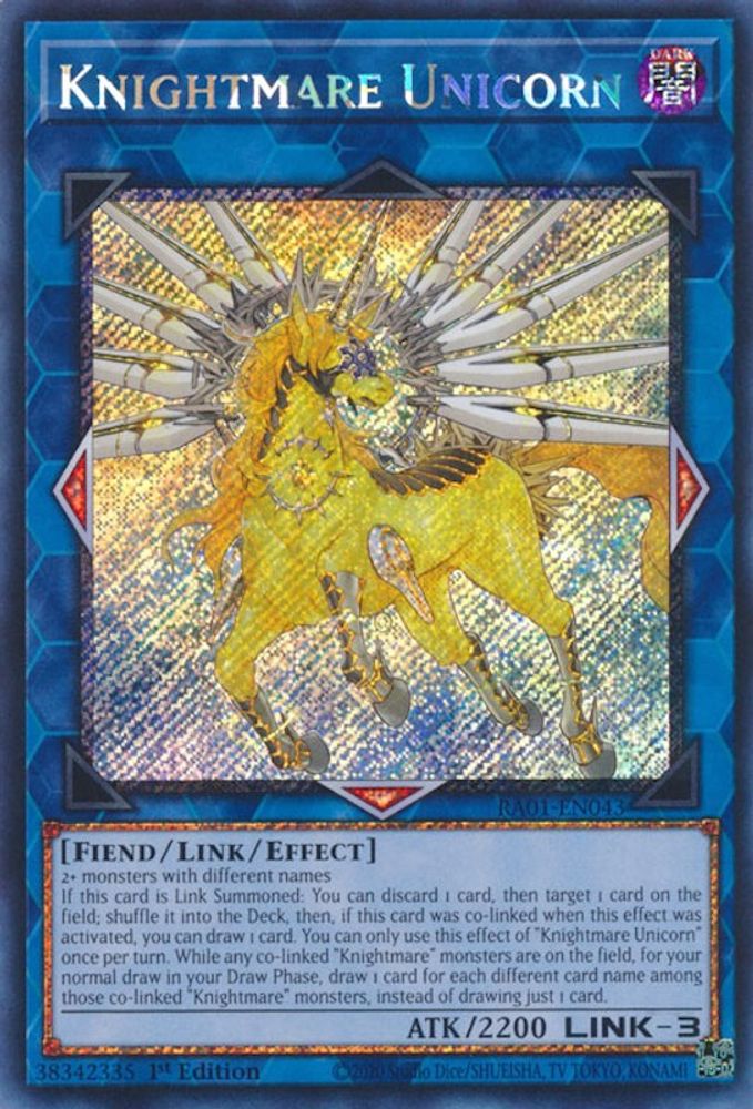 Knightmare Unicorn (Platinum Secret Rare) (RA01-EN043) - Platinum Secret Rare