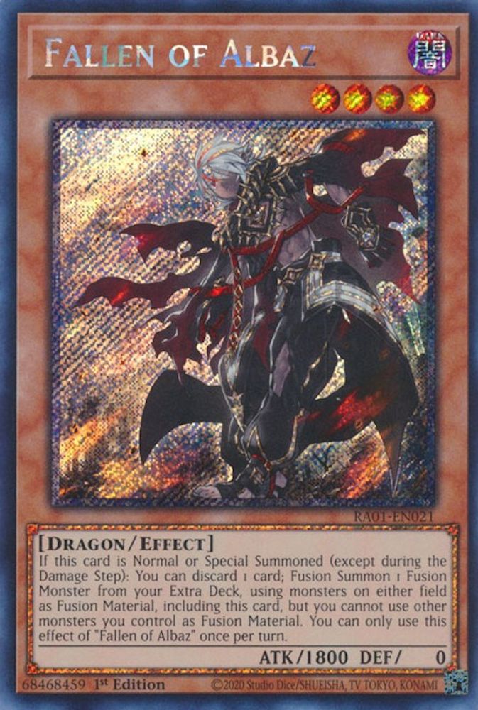 Fallen of Albaz (Platinum Secret Rare) (RA01-EN021) - Platinum Secret Rare