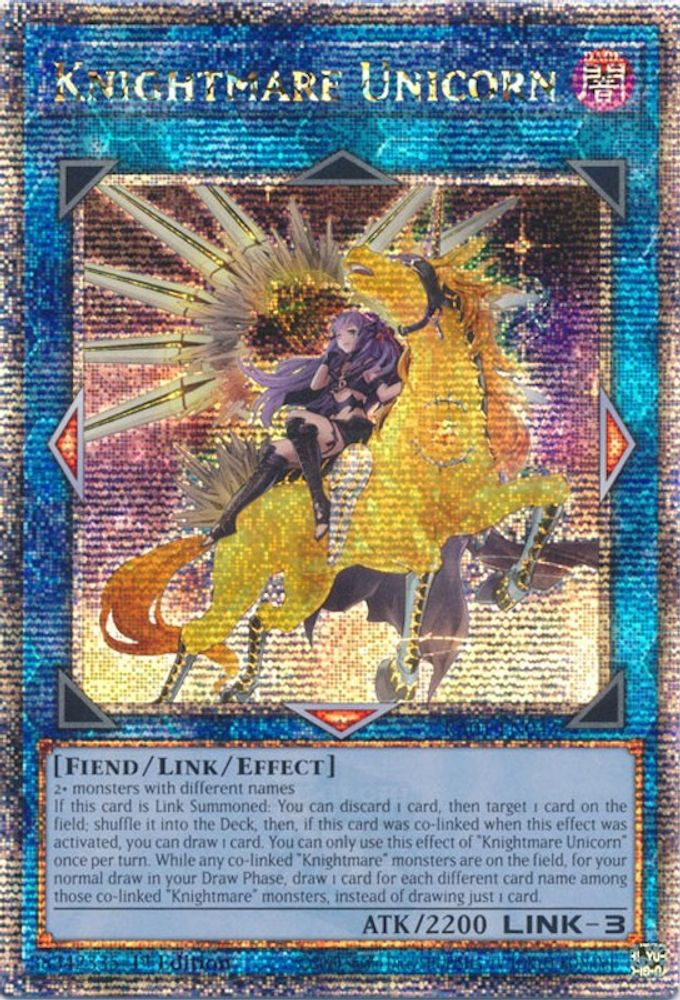 Knightmare Unicorn (Alternate Art) (Quarter Century Secret Rare) (RA01-EN043) - Quarter Century Secret Rare