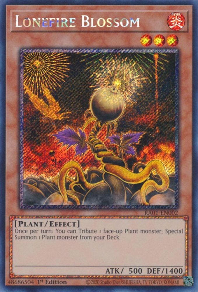 Lonefire Blossom (Platinum Secret Rare) (RA01-EN002) - Platinum Secret Rare