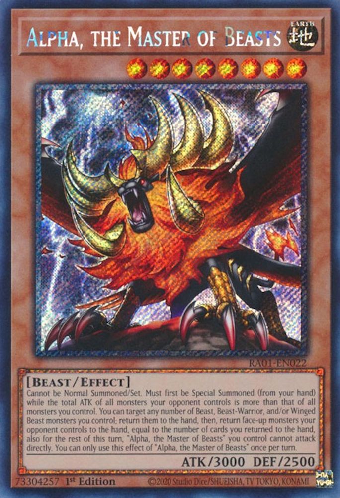 Alpha, le maître des bêtes [RA01-EN022] Platinum Secret Rare 