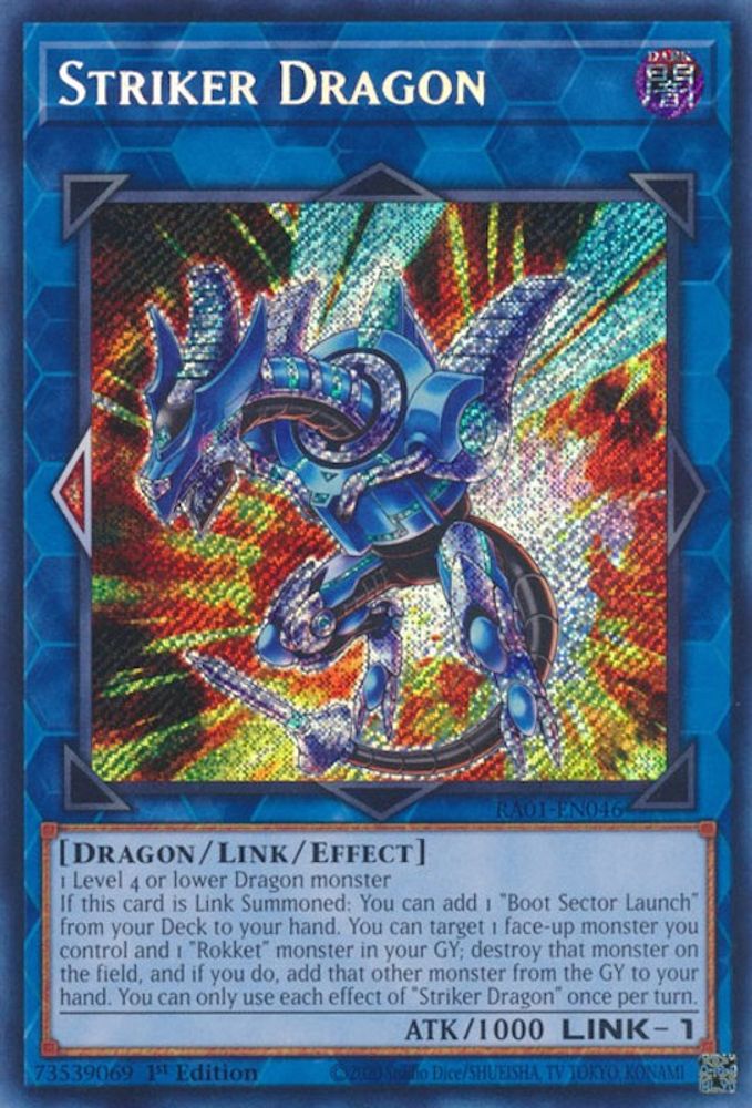 Striker Dragon (Secret Rare) (RA01-EN046) - Secret Rare