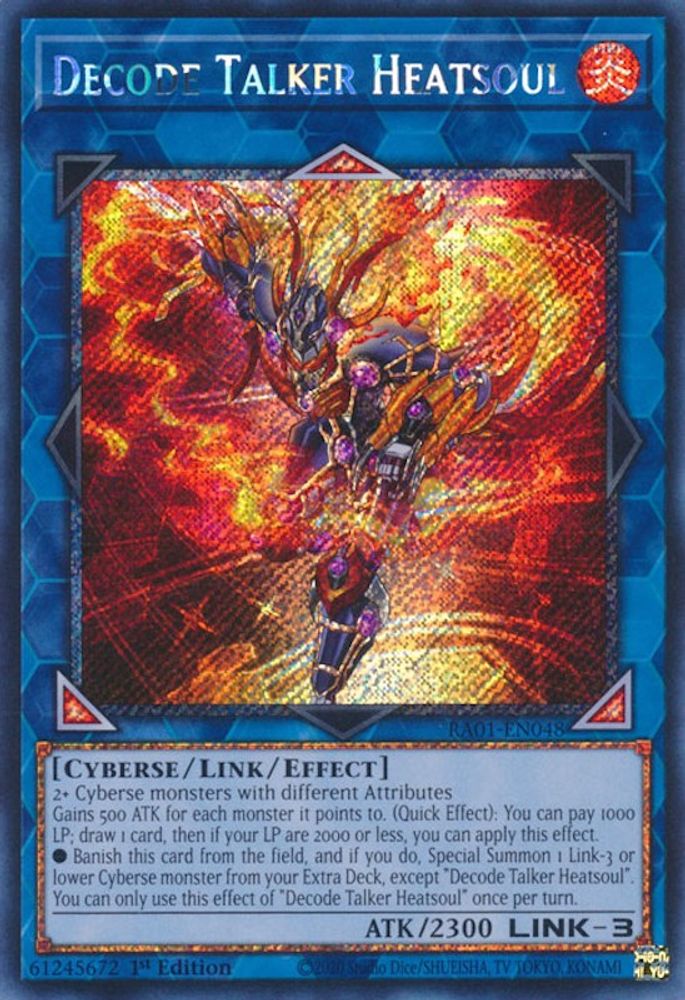 Decode Talker Heatsoul (Platinum Secret Rare) (RA01-EN048) - Platinum Secret Rare