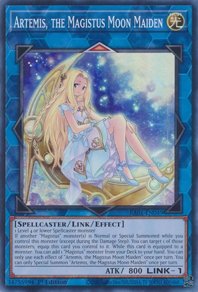 Artemis, the Magistus Moon Maiden (RA01-EN049) - Super Rare