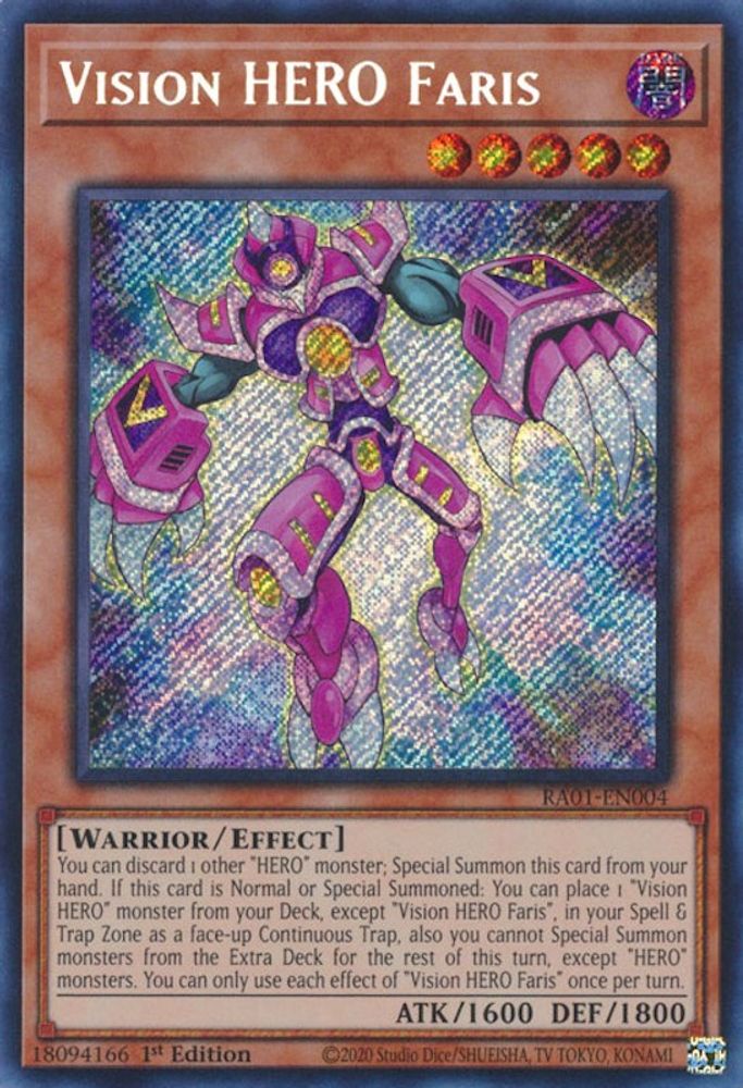 Vision HERO Faris (Secret Rare) (RA01-EN004) - Secret Rare