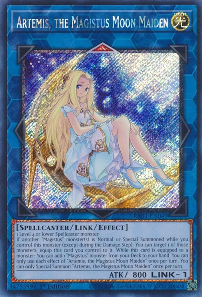 Artemis, the Magistus Moon Maiden (Platinum Secret Rare) (RA01-EN049) - Platinum Secret Rare
