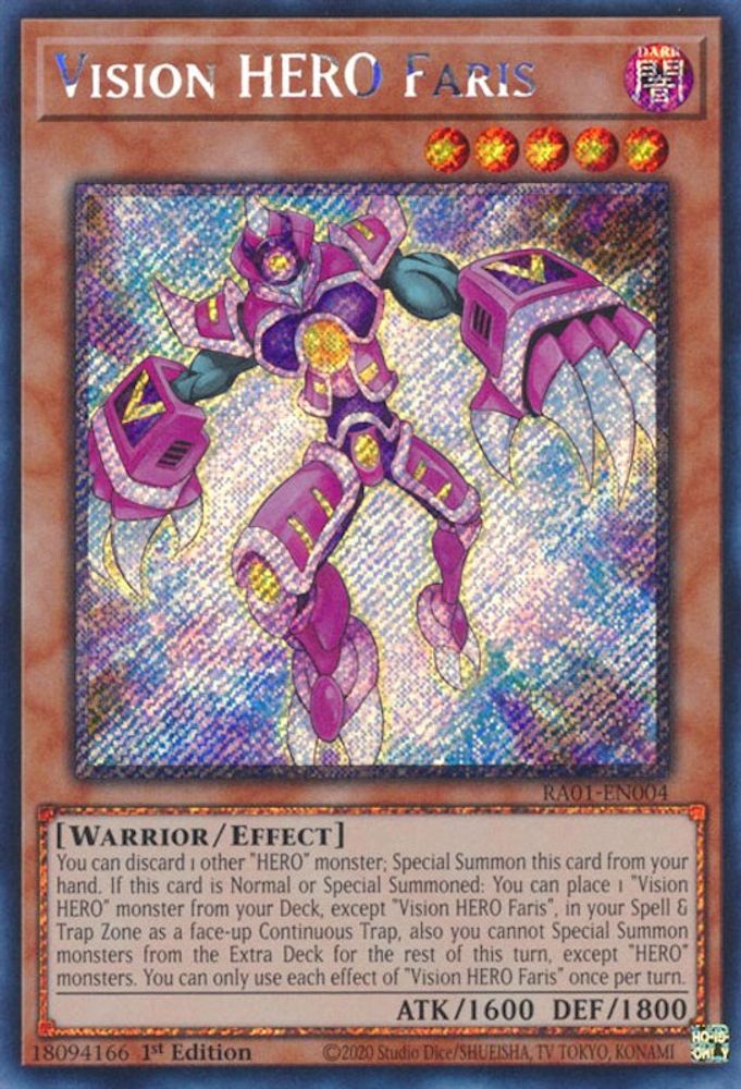 Vision HERO Faris (Platinum Secret Rare) (RA01-EN004) - Platinum Secret Rare