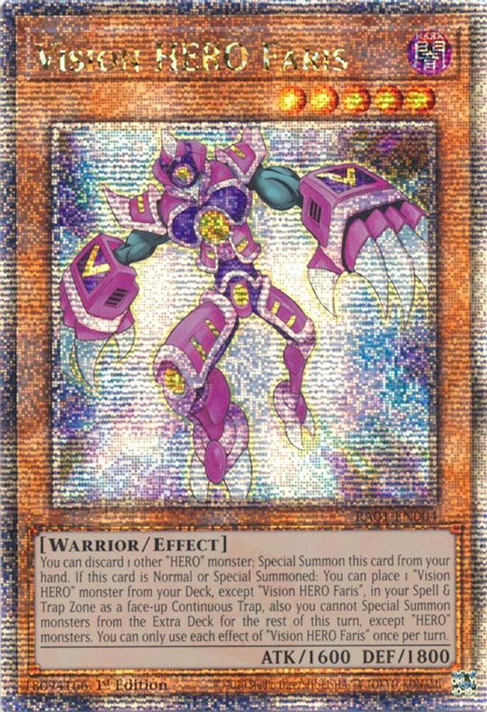 Vision HERO Faris (Quarter Century Secret Rare) (RA01-EN004) - Quarter Century Secret Rare