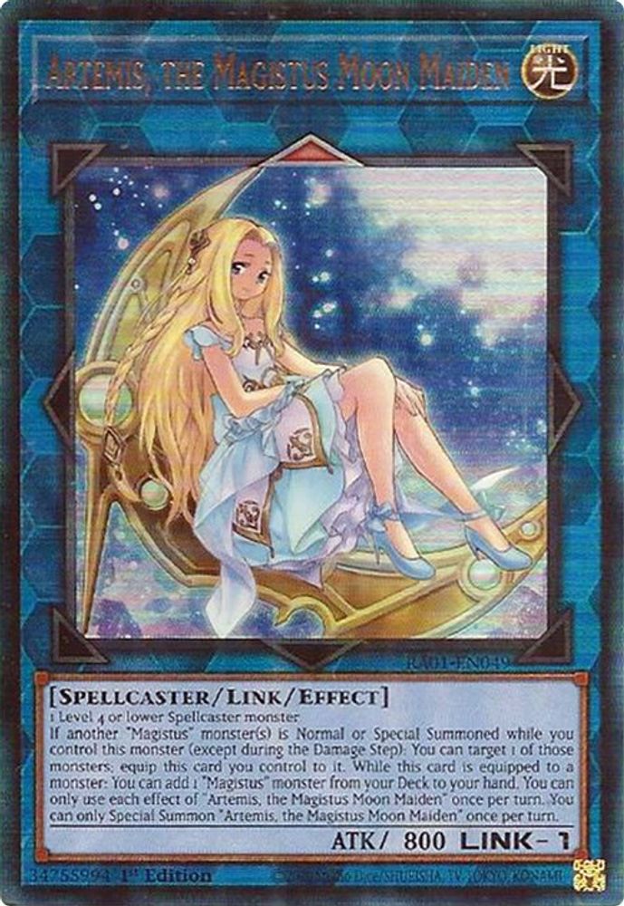 Artemis, la Magistus Moon Maiden [RA01-EN049] Prismatic Ultimate Rare 