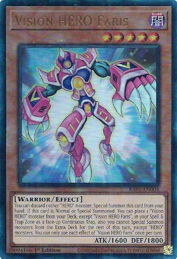 Vision HERO Faris [RA01-EN004] Prismatique Ultime Rare 