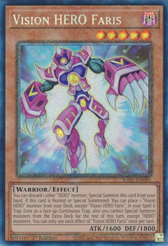 Vision HERO Faris (PCR) (RA01-EN004) - Prismatic Collector's Rare