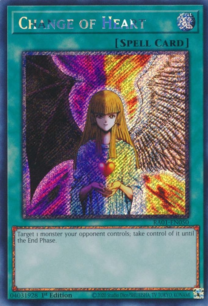 Change of Heart (Platinum Secret Rare) (RA01-EN050) - Platinum Secret Rare