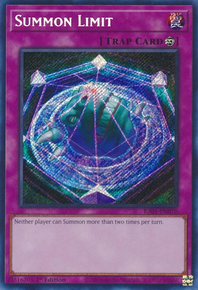 Summon Limit (Secret Rare) (RA01-EN070) - Secret Rare