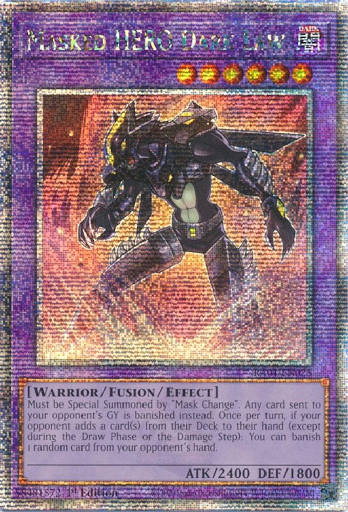 Masked HERO Dark Law (Quarter Century Secret Rare) (RA01-EN025) - Quarter Century Secret Rare