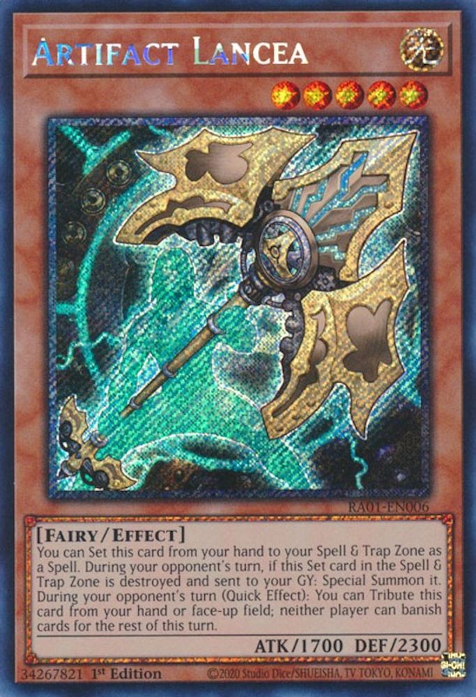 Artefact Lancea [RA01-EN006] Platine Secret Rare 
