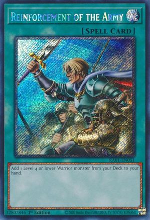 Renfort de l'Armée [RA01-EN051] Platinum Secret Rare 