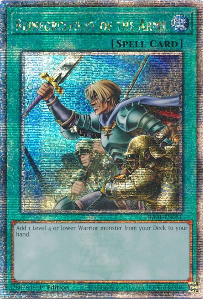 Renforcement de l'Armée [RA01-EN051] Quarter Century Secret Rare 