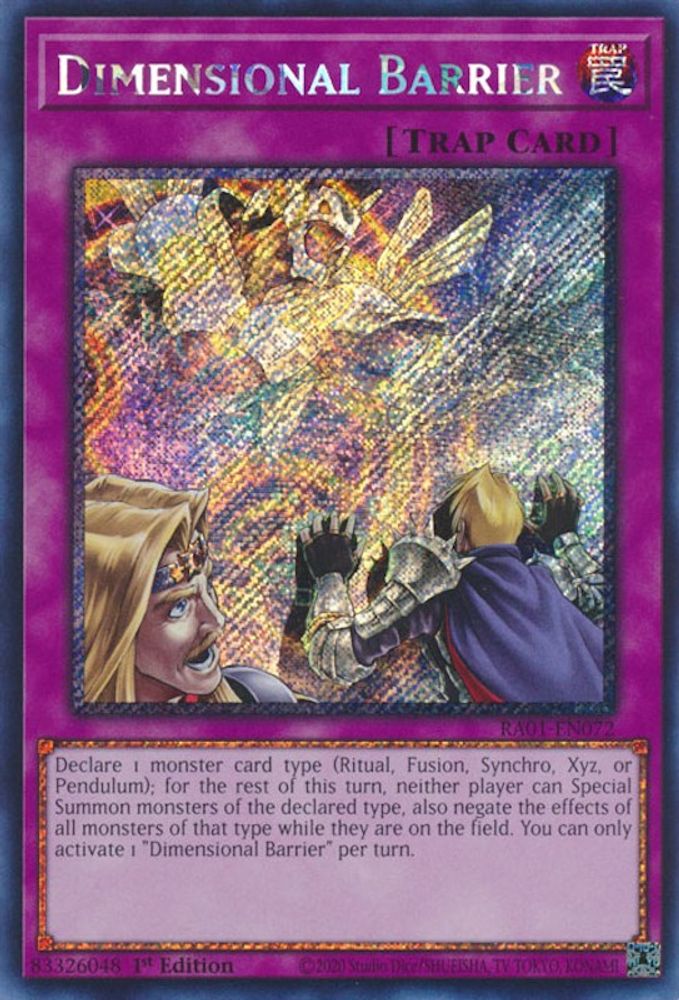 Dimensional Barrier (Platinum Secret Rare) (RA01-EN072) - Platinum Secret Rare