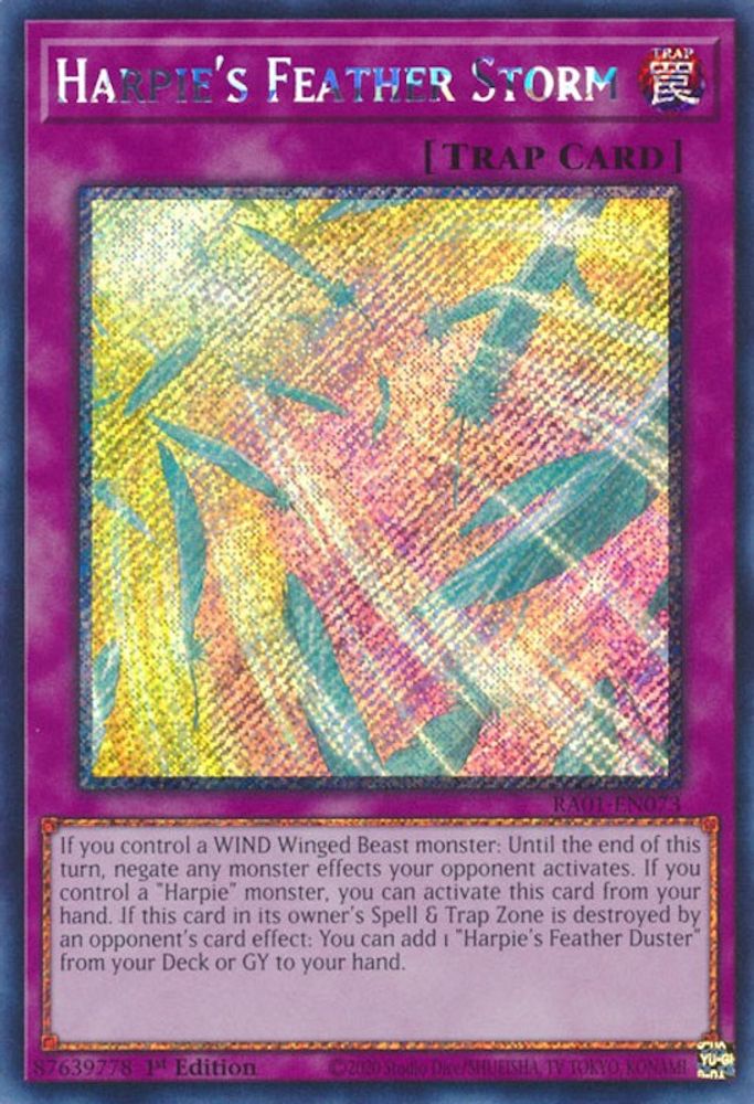 Tempête de plumes de Harpie [RA01-EN073] Platinum Secret Rare 