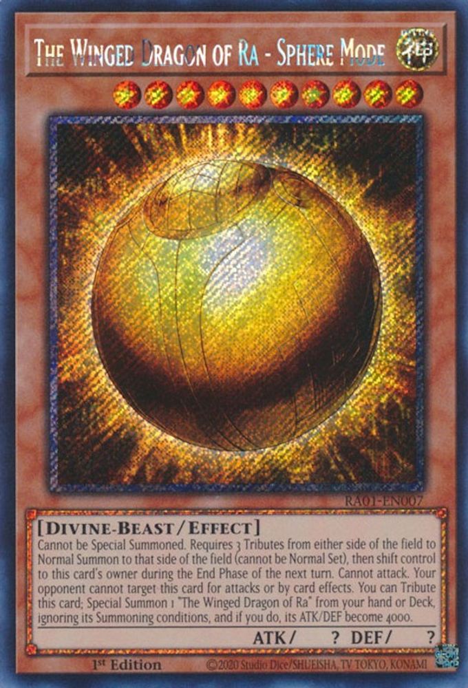 The Winged Dragon of Ra - Sphere Mode (Platinum Secret Rare) (RA01-EN007) - Platinum Secret Rare