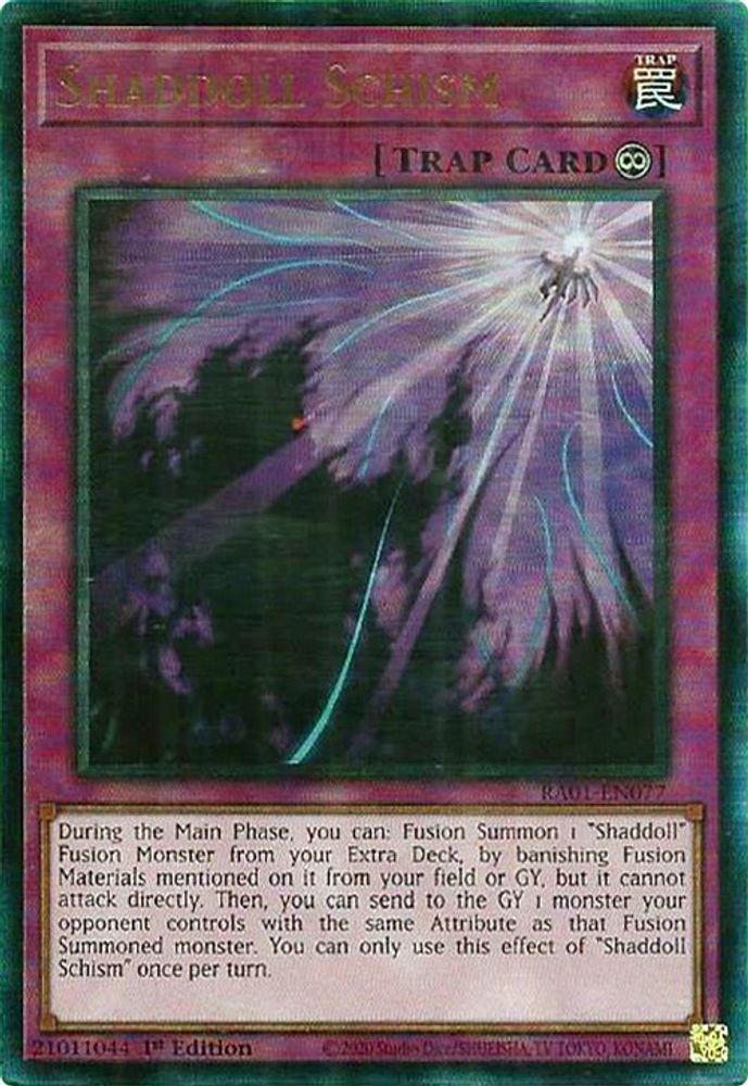 Shaddoll Schism [RA01-EN077] Prismatique Ultime Rare 