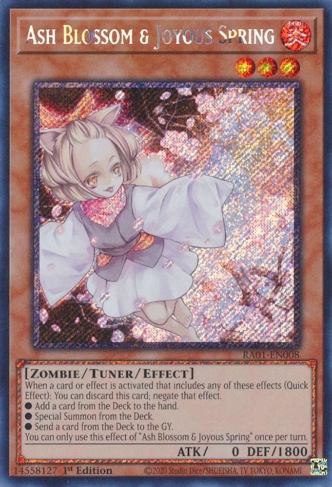 Ash Blossom & Joyous Spring (Platinum Secret Rare) (RA01-EN008) - Platinum Secret Rare