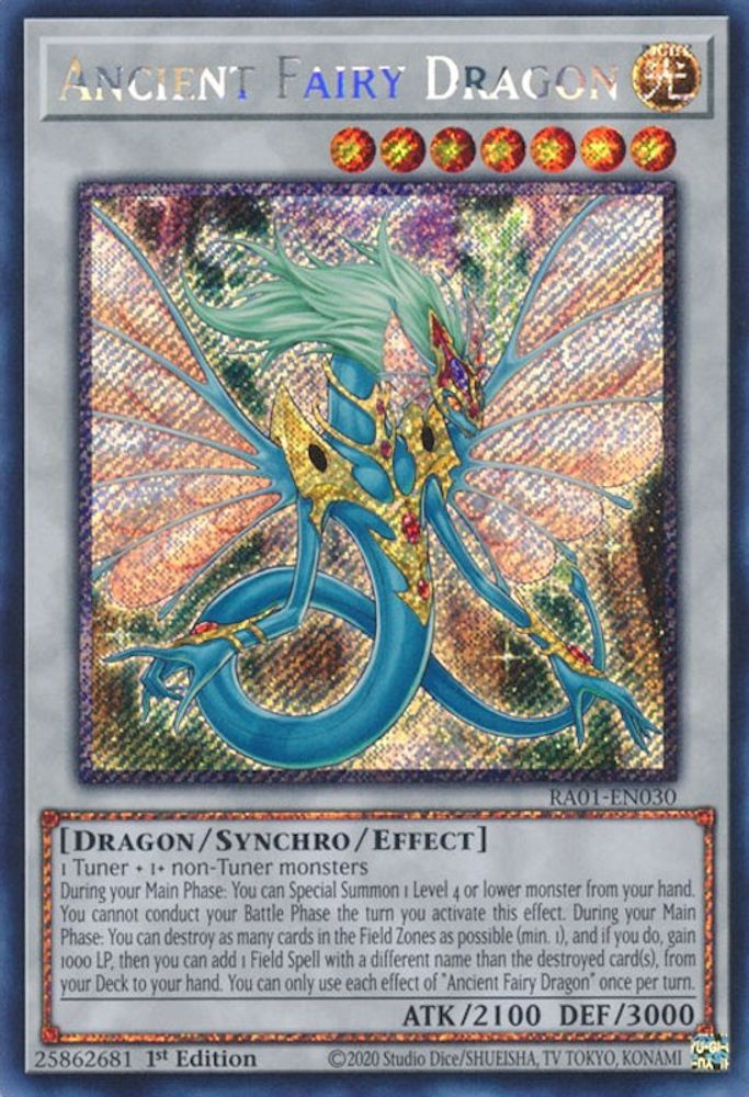 Dragon féerique antique [RA01-EN030] Platinum Secret Rare 