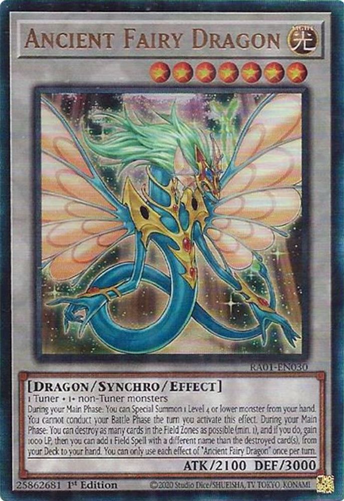 Dragon féerique antique [RA01-EN030] Prismatic Ultimate Rare 