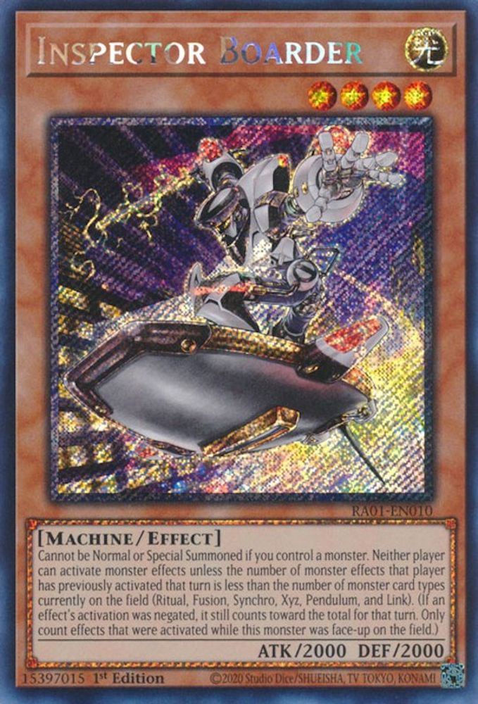 Inspector Boarder (Platinum Secret Rare) (RA01-EN010) - Platinum Secret Rare