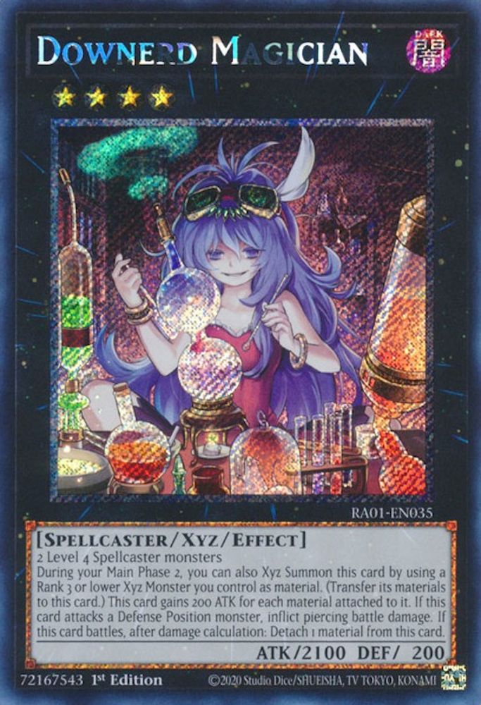 Downerd Magician (Platinum Secret Rare) (RA01-EN035) - Platinum Secret Rare