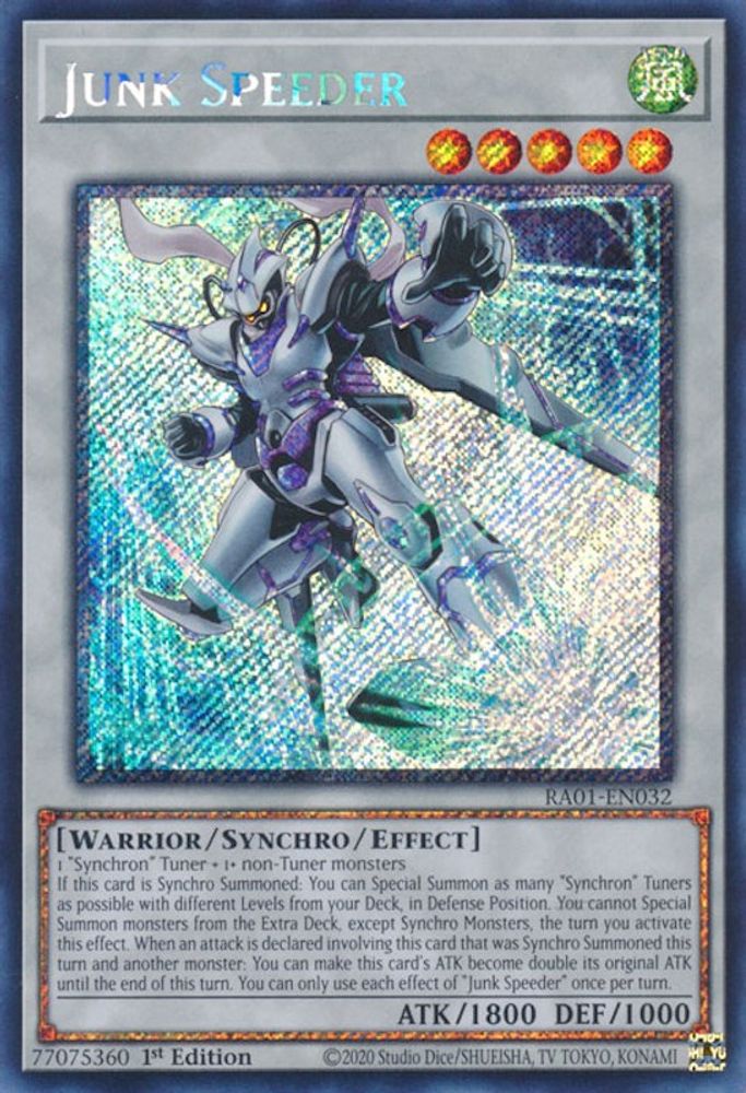 Junk Speeder [RA01-EN032] Platine Secret Rare 