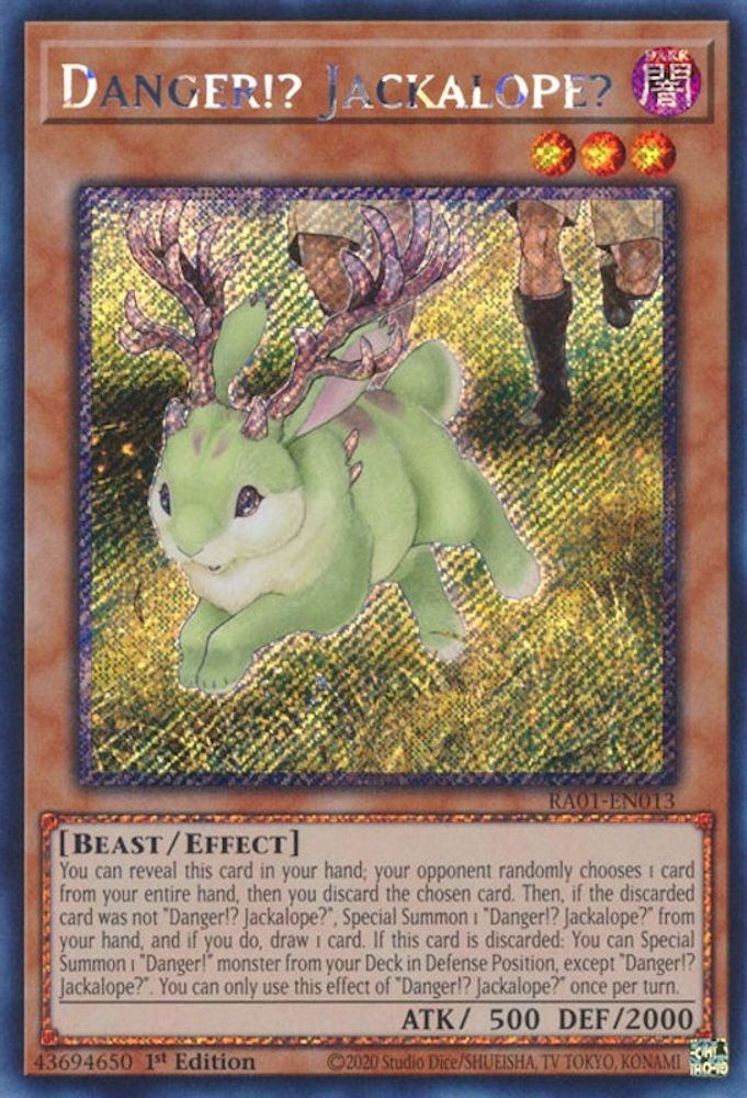 Danger!? Jackalope? (Platinum Secret Rare) (RA01-EN013) - Platinum Secret Rare
