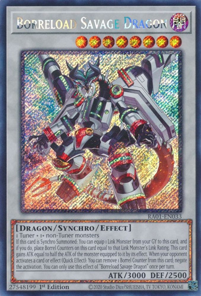 Borreload Savage Dragon (Platinum Secret Rare) (RA01-EN033) - Platinum Secret Rare