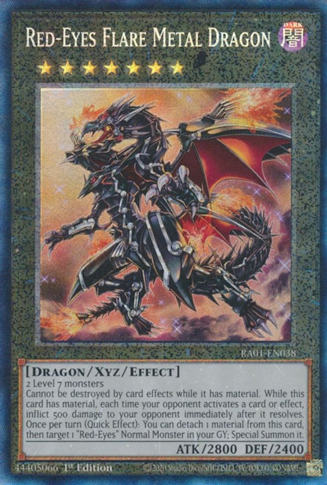 Dragon de métal évasé aux yeux rouges [RA01-EN038] Rare de collection prismatique 