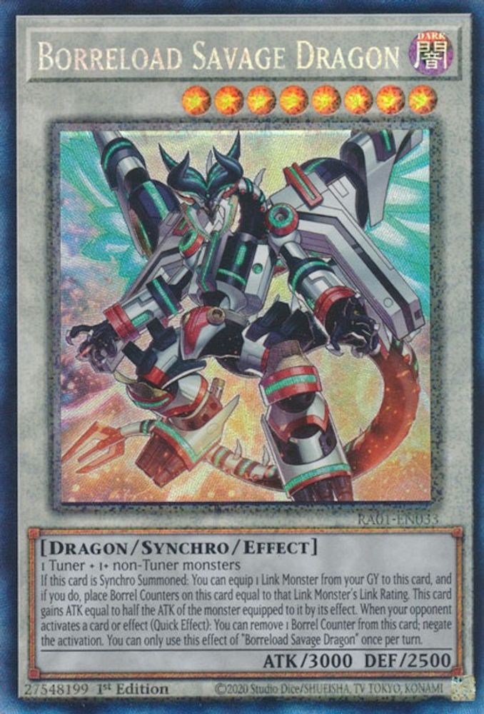 Borreload Savage Dragon [RA01-EN033] Rare de collection prismatique 