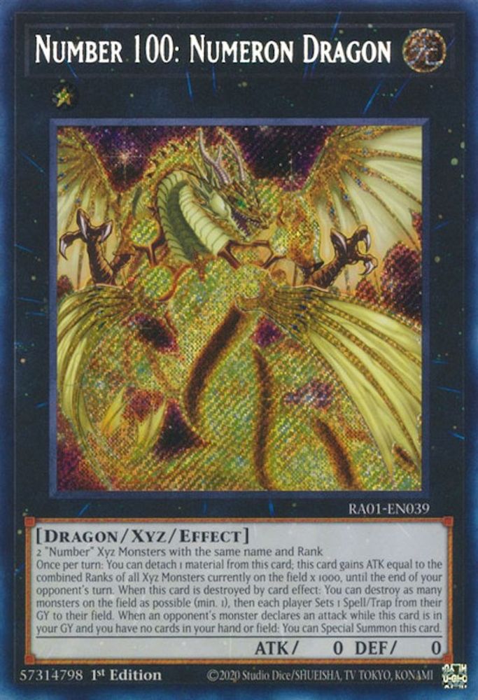 Number 100: Numeron Dragon (Secret Rare) (RA01-EN039) - Secret Rare