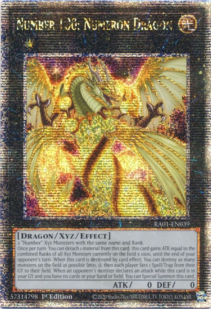 Number 100: Numeron Dragon (Quarter Century Secret Rare) (RA01-EN039) - Quarter Century Secret Rare