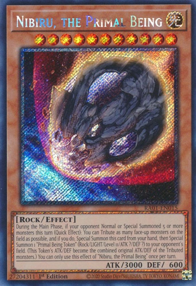 Nibiru, the Primal Being (Platinum Secret Rare) (RA01-EN015) - Platinum Secret Rare