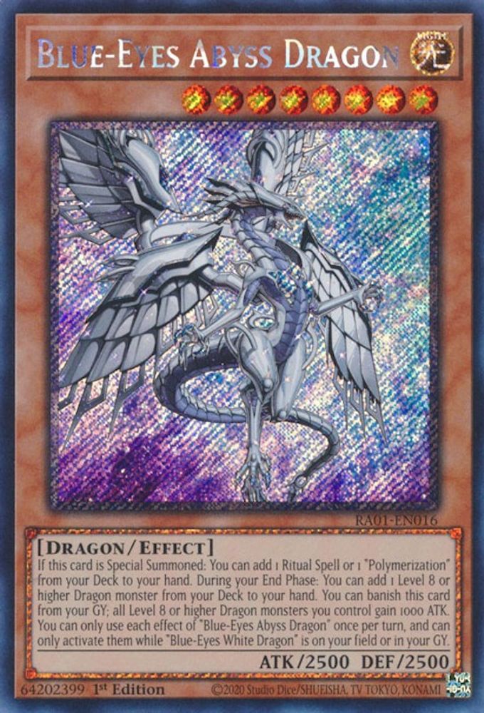 Blue-Eyes Abyss Dragon (Platinum Secret Rare) (RA01-EN016) - Platinum Secret Rare